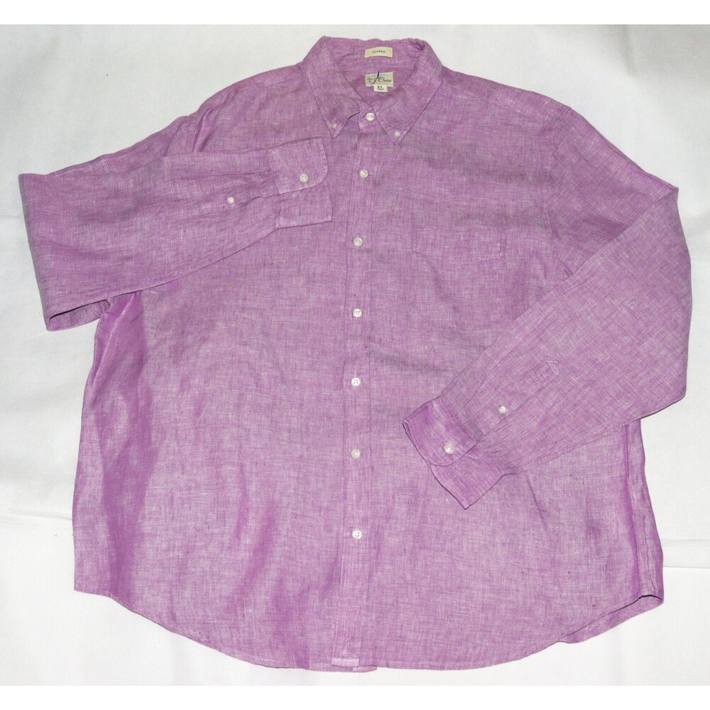 J Crew Classic Baird Mcnutt Irish Linen Long Sleeve‎ Button Down Shirt Size XL